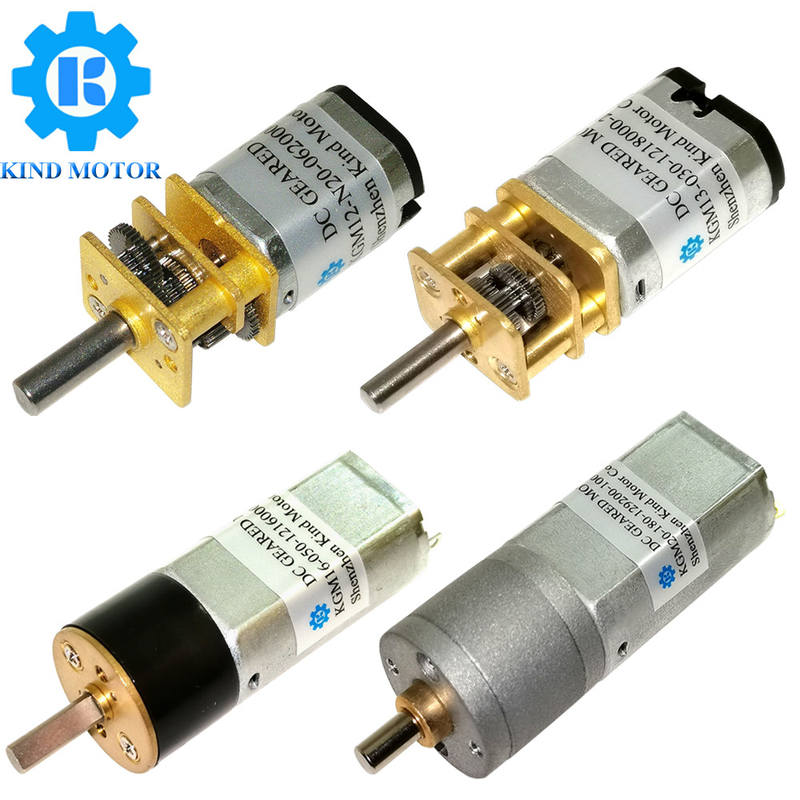 マイクロ直流ギアモーター 1 10-1 1000 ギア比 3V-12V 電圧 10-2000 RPM 4 マウントホール